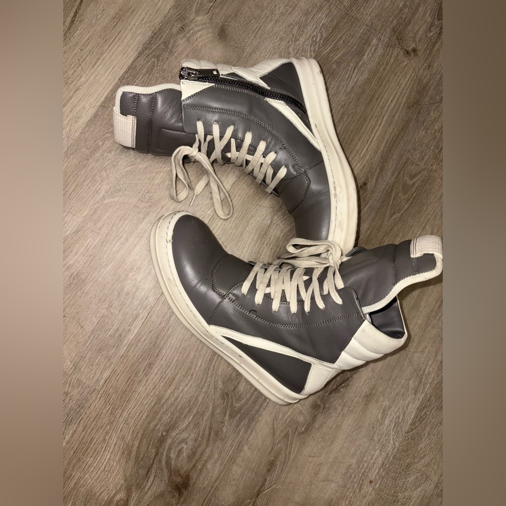 Rick Owens Grey Geobasket High-Top Sneakers